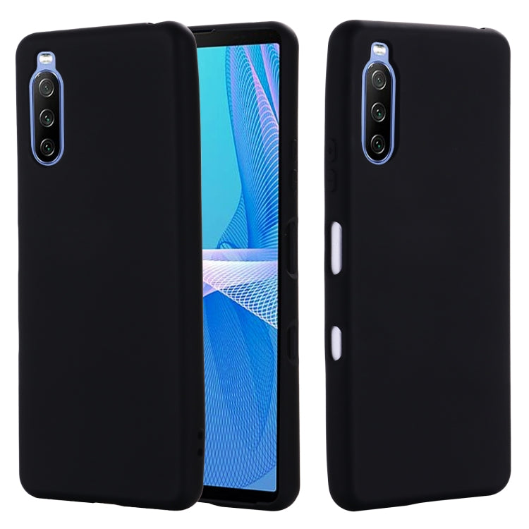 For Sony Xperia 10 III Pure Color Liquid Silicone Shockproof Full Coverage Case(Black) by buy2fix