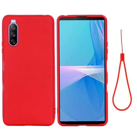 For Sony Xperia 10 III Pure Color Liquid Silicone Shockproof Full Coverage Case(Red) by buy2fix