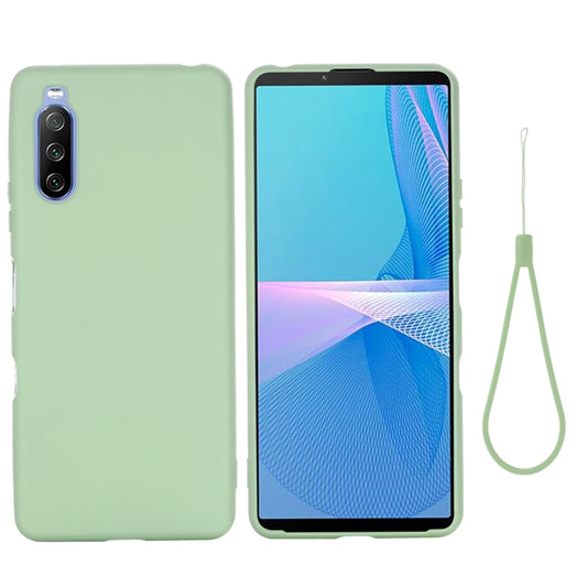 For Sony Xperia 10 III Pure Color Liquid Silicone Shockproof Full Coverage Case(Green) - Sony Cases by buy2fix | Online Shopping UK | buy2fix