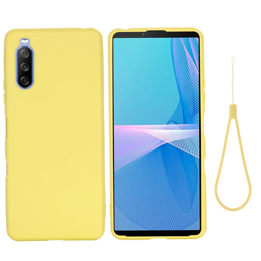 For Sony Xperia 10 III Pure Color Liquid Silicone Shockproof Full Coverage Case(Yellow) - Sony Cases by buy2fix | Online Shopping UK | buy2fix