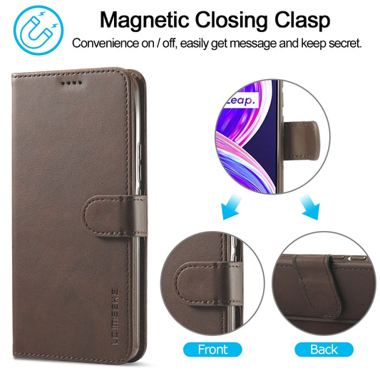 For OPPO Realme 8 / 8 Pro LC.IMEEKE Calf Texture Horizontal Flip Leather Case, with Holder & Card Slots & Wallet(Brown) - Realme Cases by LC.IMEEKE | Online Shopping UK | buy2fix