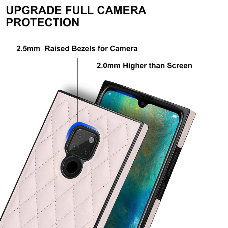 For Huawei Mate 20 Elegant Rhombic Pattern Microfiber Leather +TPU Shockproof Case with Crossbody Strap Chain(Pink) - Huawei Cases by buy2fix | Online Shopping UK | buy2fix
