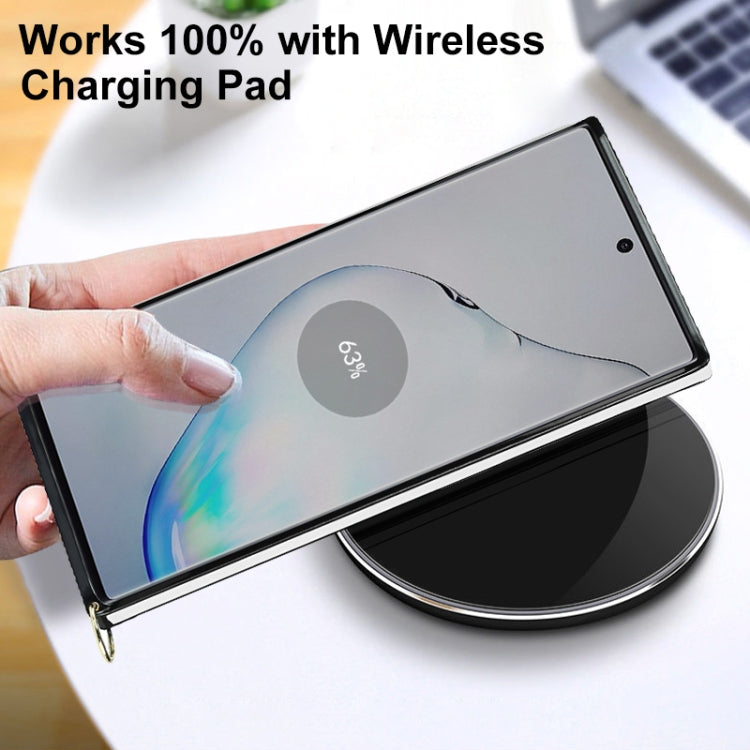 For Samsung Galaxy Note10+ Elegant Rhombic Pattern Microfiber Leather +TPU Shockproof Case with Crossbody Strap Chain(White) by buy2fix