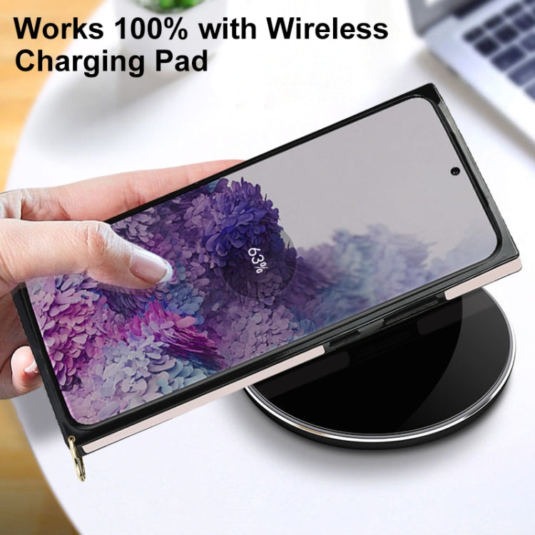 For Samsung Galaxy S20 Elegant Rhombic Pattern Microfiber Leather +TPU Shockproof Case with Crossbody Strap Chain(Pink) by buy2fix