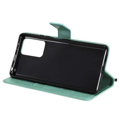 For Xiaomi Redmi Note 10 Pro Tree & Cat Pattern Pressed Printing Horizontal Flip PU Leather Case with Holder & Card Slots & Wallet & Lanyard(Green) - Xiaomi Cases by buy2fix | Online Shopping UK | buy2fix