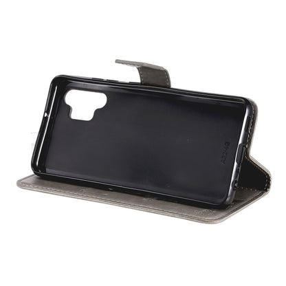 For Samsung Galaxy A32 4G Tree & Cat Pattern Pressed Printing Horizontal Flip PU Leather Case with Holder & Card Slots & Wallet & Lanyard(Gray) by buy2fix