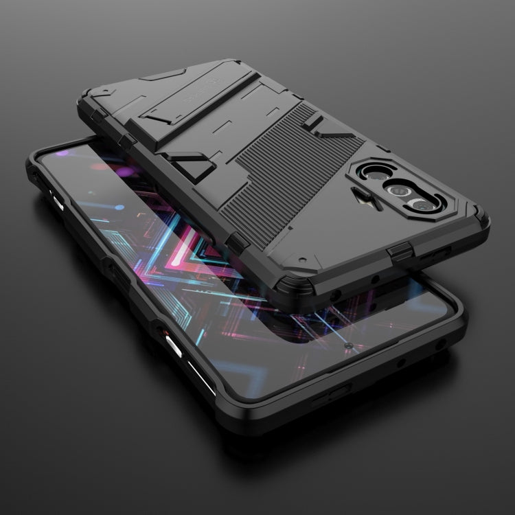 For Xiaomi Redmi K40 Gaming Punk Armor 2 in 1 PC + TPU Shockproof Case with Invisible Holder(Black) - Xiaomi Cases by buy2fix | Online Shopping UK | buy2fix