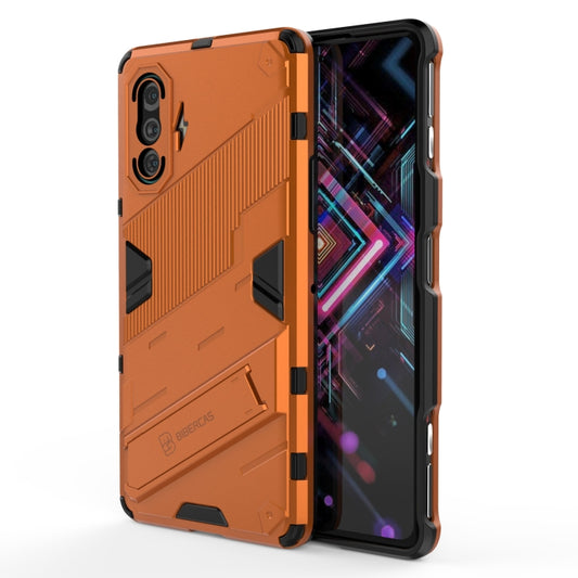 For Xiaomi Redmi K40 Gaming Punk Armor 2 in 1 PC + TPU Shockproof Case with Invisible Holder(Orange) - Xiaomi Cases by buy2fix | Online Shopping UK | buy2fix