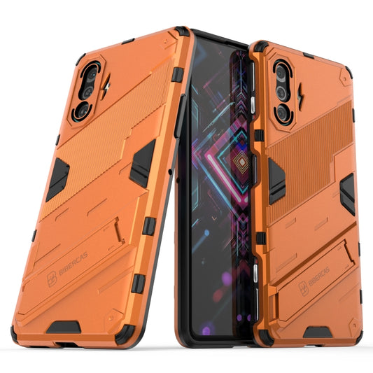 For Xiaomi Redmi K40 Gaming Punk Armor 2 in 1 PC + TPU Shockproof Case with Invisible Holder(Orange) - Xiaomi Cases by buy2fix | Online Shopping UK | buy2fix