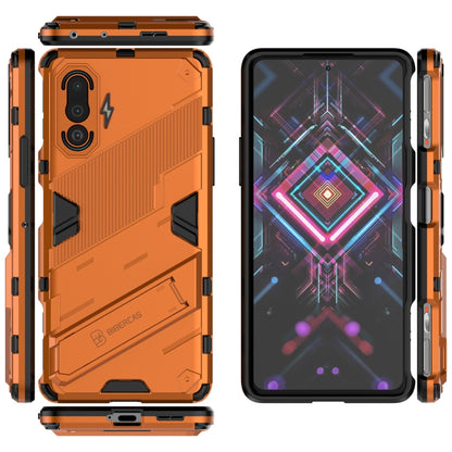 For Xiaomi Redmi K40 Gaming Punk Armor 2 in 1 PC + TPU Shockproof Case with Invisible Holder(Orange) - Xiaomi Cases by buy2fix | Online Shopping UK | buy2fix