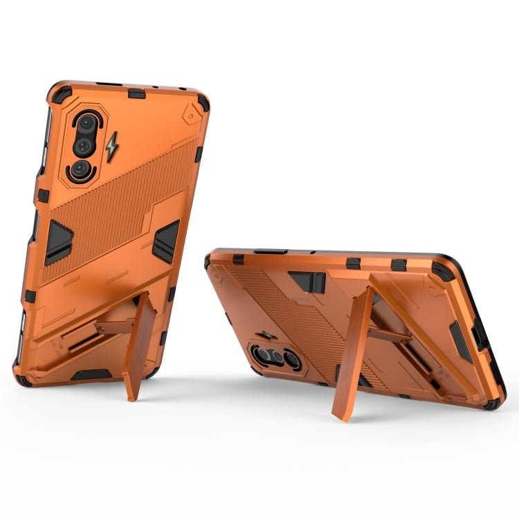For Xiaomi Redmi K40 Gaming Punk Armor 2 in 1 PC + TPU Shockproof Case with Invisible Holder(Orange) - Xiaomi Cases by buy2fix | Online Shopping UK | buy2fix
