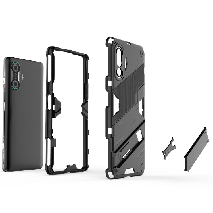 For Xiaomi Redmi K40 Gaming Punk Armor 2 in 1 PC + TPU Shockproof Case with Invisible Holder(Orange) - Xiaomi Cases by buy2fix | Online Shopping UK | buy2fix