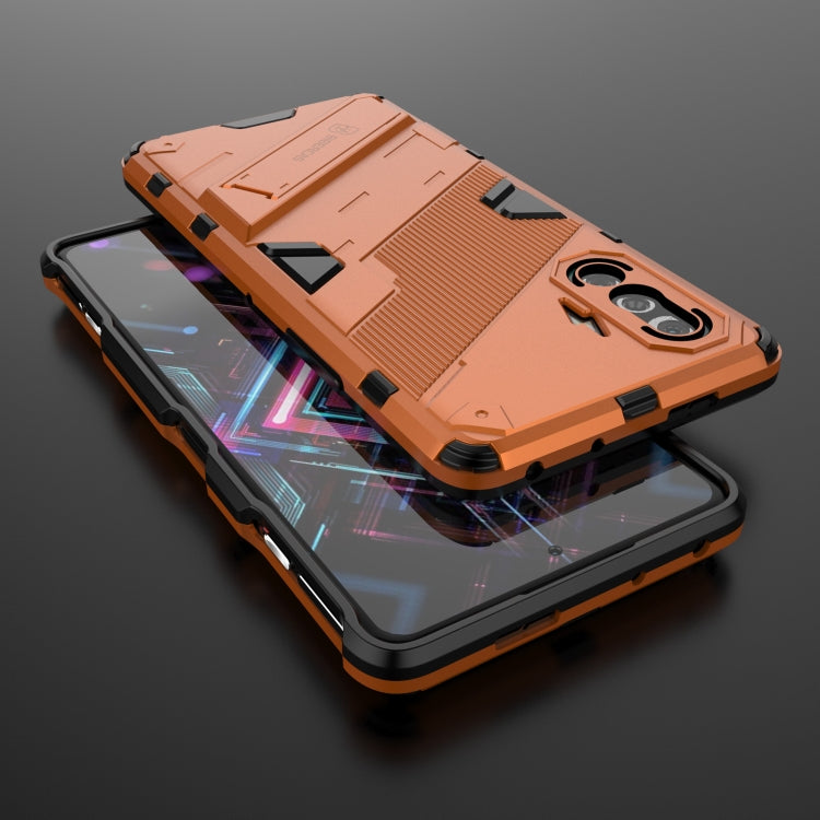 For Xiaomi Redmi K40 Gaming Punk Armor 2 in 1 PC + TPU Shockproof Case with Invisible Holder(Orange) - Xiaomi Cases by buy2fix | Online Shopping UK | buy2fix