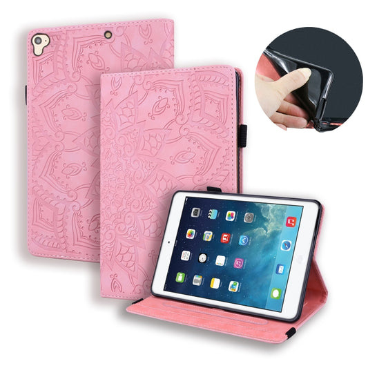 For iPad Pro 9.7 inch Calf Pattern Double Folding Design Embossed Leather Case with Holder & Card Slots & Pen Slot & Elastic Band(Pink) - iPad Pro 9.7 inch Cases by buy2fix | Online Shopping UK | buy2fix