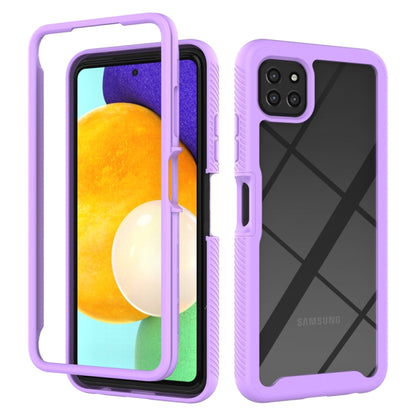 For Samsung Galaxy A22 5G Starry Sky Solid Color Series Shockproof PC + TPU Case(Purple) by buy2fix