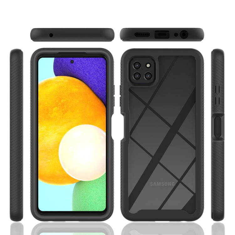 For Samsung Galaxy A22 5G Starry Sky Solid Color Series Shockproof PC + TPU Case(Purple) by buy2fix