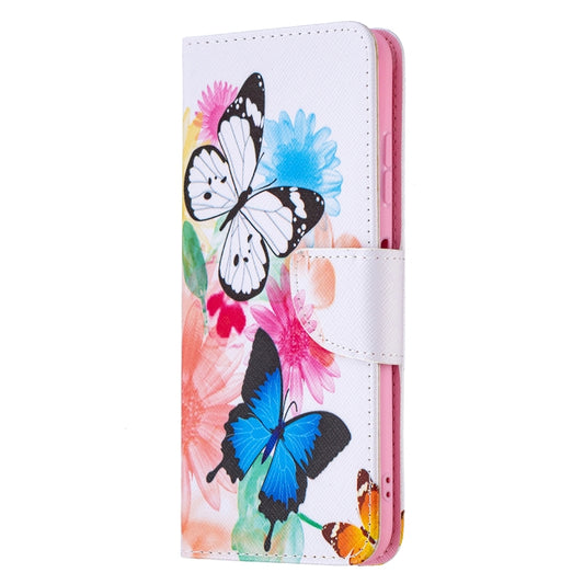 For Samsung Galaxy A22 5G Colored Drawing Pattern Horizontal Flip Leather Case with Holder & Card Slots & Wallet(Butterflies) by buy2fix