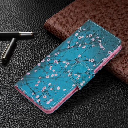 For Samsung Galaxy A22 5G Colored Drawing Pattern Horizontal Flip Leather Case with Holder & Card Slots & Wallet(Plum Blossom) by buy2fix