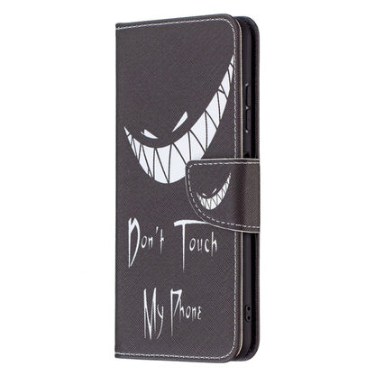 For Samsung Galaxy A22 5G Colored Drawing Pattern Horizontal Flip Leather Case with Holder & Card Slots & Wallet(Smirk) by buy2fix