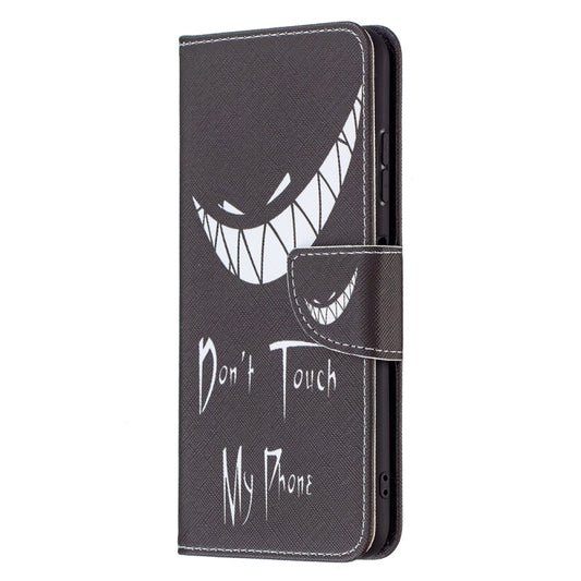 For Samsung Galaxy A22 5G Colored Drawing Pattern Horizontal Flip Leather Case with Holder & Card Slots & Wallet(Smirk) by buy2fix