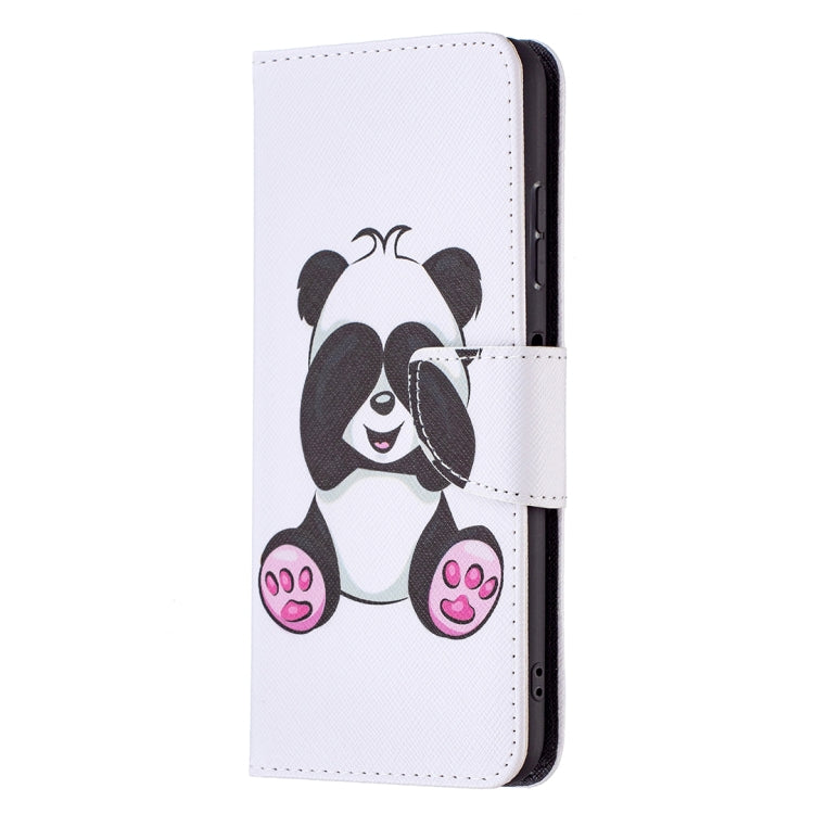 For Samsung Galaxy A22 5G Colored Drawing Horizontal Flip Leather Case with Holder & Card Slots & Wallet(Panda) by buy2fix