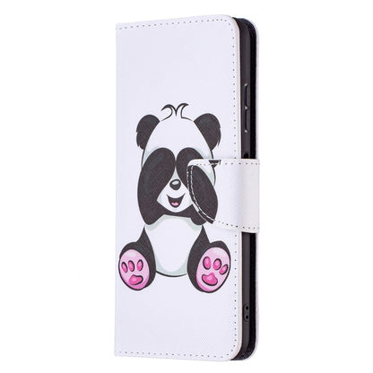 For Samsung Galaxy A22 5G Colored Drawing Horizontal Flip Leather Case with Holder & Card Slots & Wallet(Panda) by buy2fix