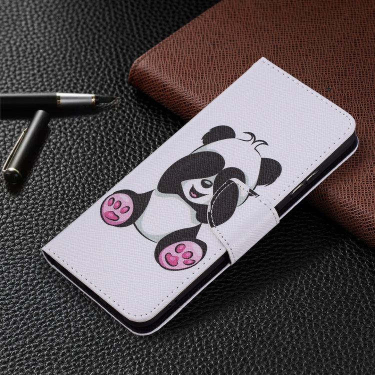For Samsung Galaxy A22 5G Colored Drawing Horizontal Flip Leather Case with Holder & Card Slots & Wallet(Panda) by buy2fix