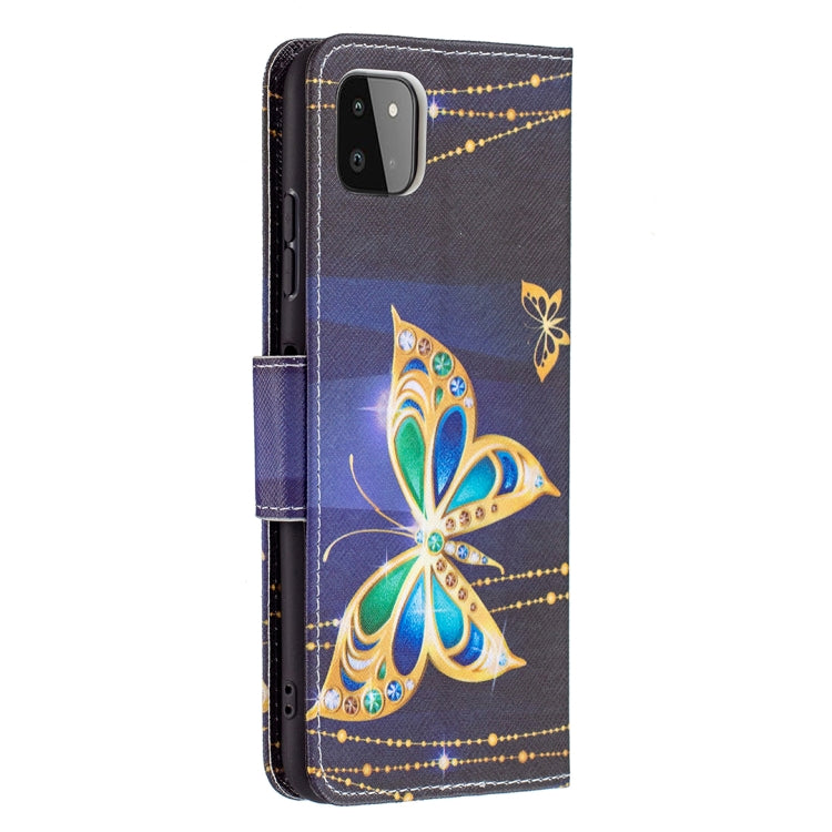 For Samsung Galaxy A22 5G Colored Drawing Horizontal Flip Leather Case with Holder & Card Slots & Wallet(Big Butterflies) by buy2fix