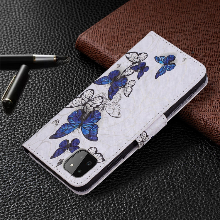 For Samsung Galaxy A22 5G Colored Drawing Horizontal Flip Leather Case with Holder & Card Slots & Wallet(Butterflies) by buy2fix