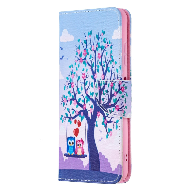 For Samsung Galaxy A22 5G Colored Drawing Horizontal Flip Leather Case with Holder & Card Slots & Wallet(Two Owls) by buy2fix