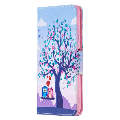 For Samsung Galaxy A22 5G Colored Drawing Horizontal Flip Leather Case with Holder & Card Slots & Wallet(Two Owls) by buy2fix