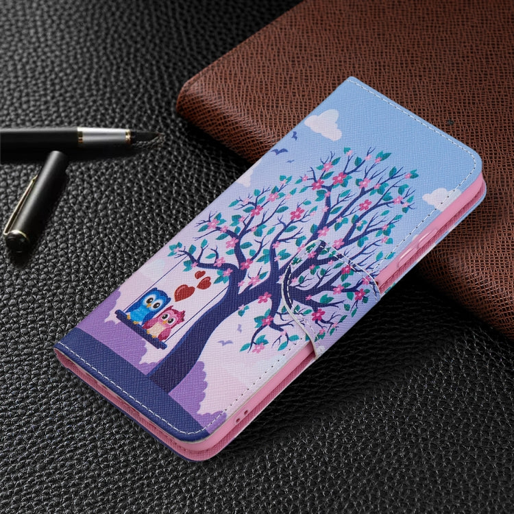 For Samsung Galaxy A22 5G Colored Drawing Horizontal Flip Leather Case with Holder & Card Slots & Wallet(Two Owls) by buy2fix