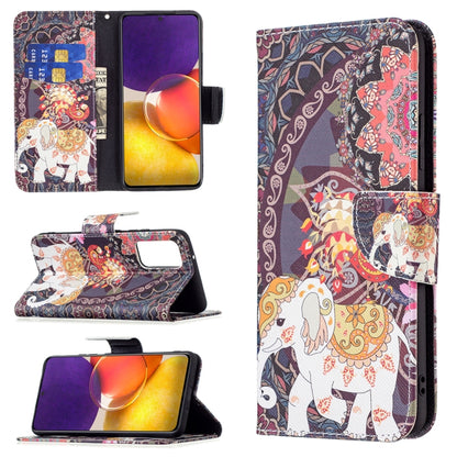 For Samsung Galaxy A82 5G Colored Drawing Horizontal Flip Leather Case with Holder & Card Slots & Wallet(Flower Elephant) by buy2fix