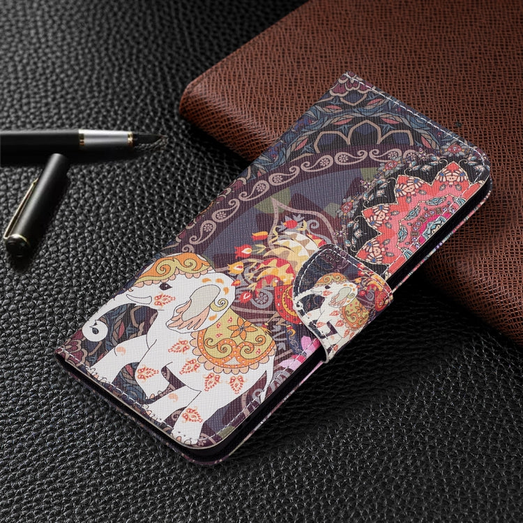 For Samsung Galaxy A82 5G Colored Drawing Horizontal Flip Leather Case with Holder & Card Slots & Wallet(Flower Elephant) by buy2fix