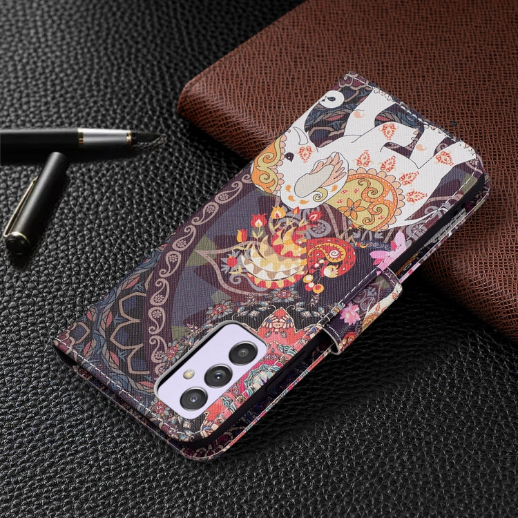 For Samsung Galaxy A82 5G Colored Drawing Horizontal Flip Leather Case with Holder & Card Slots & Wallet(Flower Elephant) by buy2fix