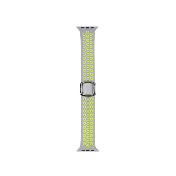 Double Color Silicone Watch Band For Apple Watch Ultra 49mm&Watch Ultra 2 49mm / Series 9&8&7 45mm / SE 3&SE 2&6&SE&5&4 44mm / 3&2&1 42mm(Gray Yellow) by buy2fix