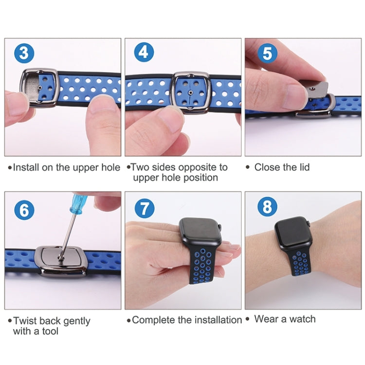 Double Color Silicone Watch Band For Apple Watch Ultra 49mm&Watch Ultra 2 49mm / Series 9&8&7 45mm / SE 3&SE 2&6&SE&5&4 44mm / 3&2&1 42mm(Gray Yellow) by buy2fix