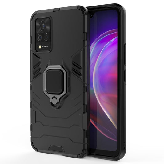 For vivo V21 Shockproof PC + TPU Protective Case with Magnetic Ring Holder(Black) - vivo Cases by buy2fix | Online Shopping UK | buy2fix