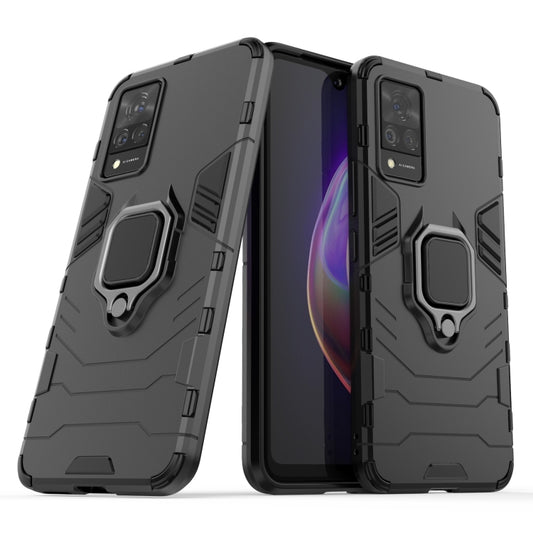 For vivo V21 Shockproof PC + TPU Protective Case with Magnetic Ring Holder(Black) - vivo Cases by buy2fix | Online Shopping UK | buy2fix