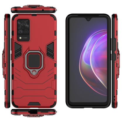 For vivo V21 Shockproof PC + TPU Protective Case with Magnetic Ring Holder(Red) - vivo Cases by buy2fix | Online Shopping UK | buy2fix