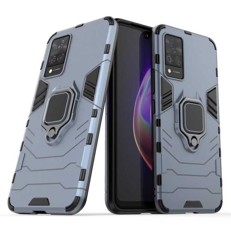 For vivo V21 Shockproof PC + TPU Protective Case with Magnetic Ring Holder(Navy Blue) - vivo Cases by buy2fix | Online Shopping UK | buy2fix