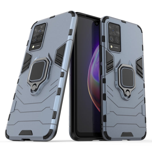 For vivo V21 Shockproof PC + TPU Protective Case with Magnetic Ring Holder(Navy Blue) - vivo Cases by buy2fix | Online Shopping UK | buy2fix