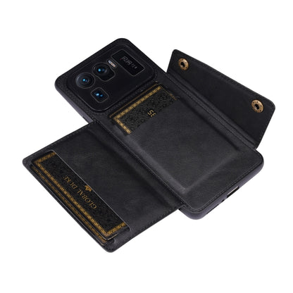 For Xiaomi Mi 11 Ultra Double Buckle PU + TPU Shockproof Magnetic Protective Case with Card Slot & Holder(Black) by buy2fix