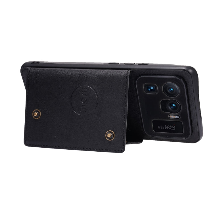 For Xiaomi Mi 11 Ultra Double Buckle PU + TPU Shockproof Magnetic Protective Case with Card Slot & Holder(Black) by buy2fix