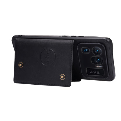 For Xiaomi Mi 11 Ultra Double Buckle PU + TPU Shockproof Magnetic Protective Case with Card Slot & Holder(Black) by buy2fix