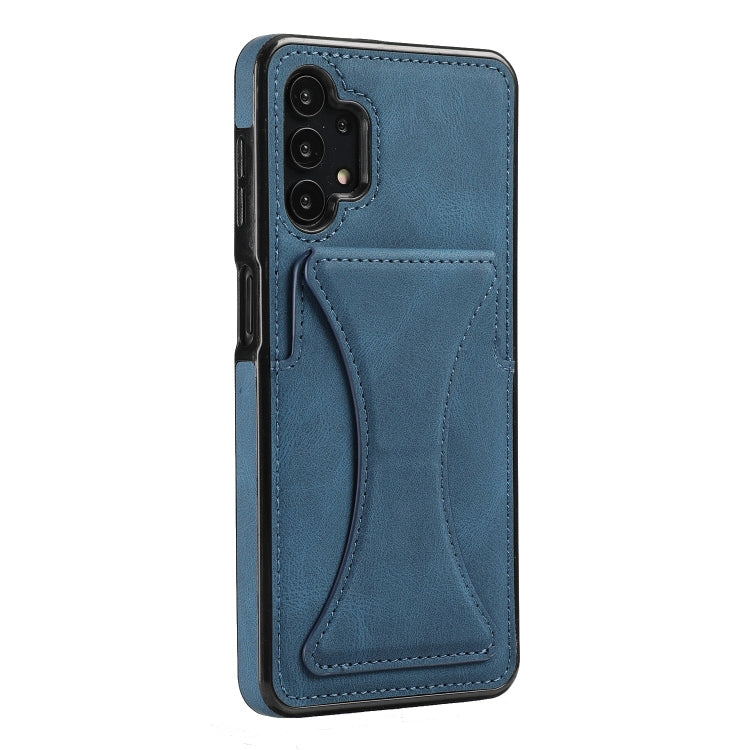 For Samsung Galaxy A32 Ultra-thin Shockproof Protective Case with Holder & Metal Magnetic Function(Blue) by buy2fix