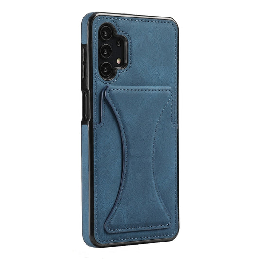 For Samsung Galaxy A32 Ultra-thin Shockproof Protective Case with Holder & Metal Magnetic Function(Blue) by buy2fix