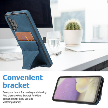 For Samsung Galaxy A32 Ultra-thin Shockproof Protective Case with Holder & Metal Magnetic Function(Blue) by buy2fix
