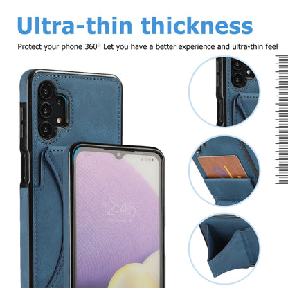 For Samsung Galaxy A32 Ultra-thin Shockproof Protective Case with Holder & Metal Magnetic Function(Blue) by buy2fix