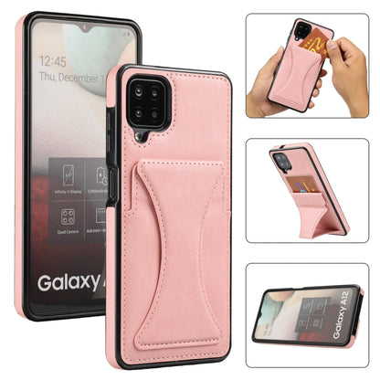 For Samsung Galaxy A42 5G Ultra-thin Shockproof Protective Case with Holder & Metal Magnetic Function(Rose Gold) by buy2fix